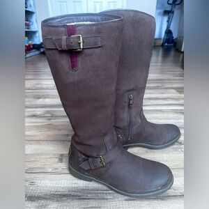 UGG Thompsen Women’s Suede Leather Brown Riding Boots Waterproof Size 7